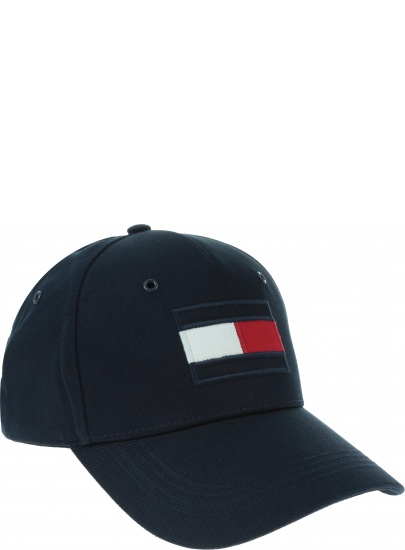 Granatowa Czapka z Daszkiem TOMMY HILFIGER Big Flag Cap AM0AM04508 413