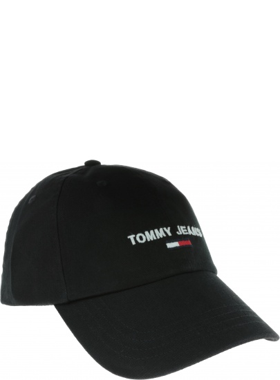 Czarna Czapka z daszkiem TOMMY JEANS Tjm Sport Cap AM0AM05193 BDS