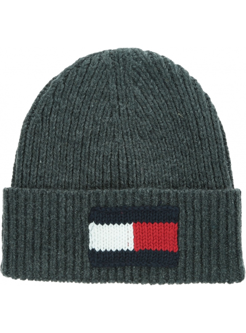 Szara Czapka TOMMY HILFIGER Big Flag Beanie AM0AM05152 0IT