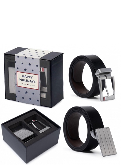 Pasek Męski TOMMY HILFIGER Formal Double Buckle Giftbox AM0AM05511 0GJ