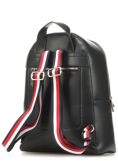 Czarny Plecak TOMMY HILFIGER Iconic Tommy Backpack Solid AW0AW07327 BDS