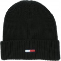 Czarna Czapka TOMMY JEANS Tjm Basic Flag Rib Beanie AM0AM05191 BDS