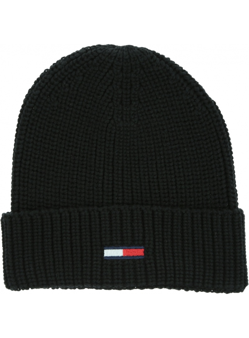 Czarna Czapka TOMMY JEANS Tjm Basic Flag Rib Beanie AM0AM05191 BDS Czarna Czapka TOMMY JEANS Tjm Basic Flag Rib Beanie AM0AM05191 BDS