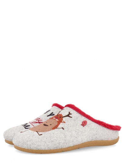 Kapcie Damskie Merry Christmas HOT POTATOES BY GIOSEPPO 57092 GREY