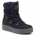 Granatowe Botki TOMMY HILFIGER Cosy Bootie FW0FW04401 Navy Blazer 463