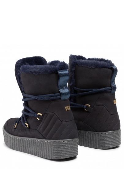 Granatowe Botki TOMMY HILFIGER Cosy Bootie FW0FW04401 Navy Blazer 463