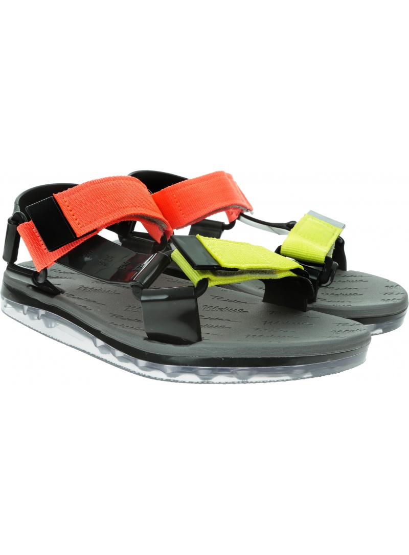 Kolorowe Sandały MELISSA Papete + Rider Ad 32537 Black/Yellow/Orange 53644
