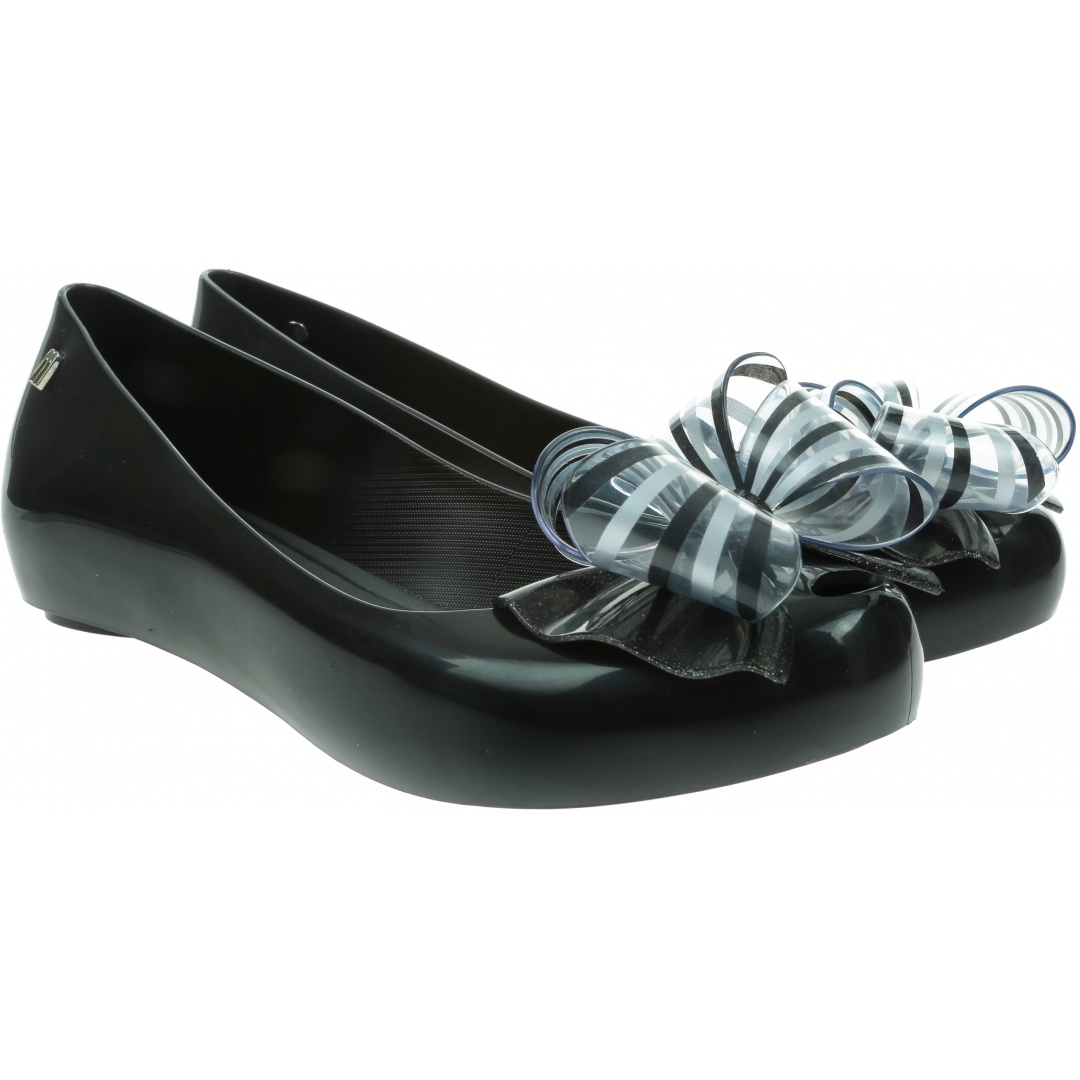 Czarne Baleriny MELISSA Ultragirl Sweet XVIII 32716 Black Glitter 52060