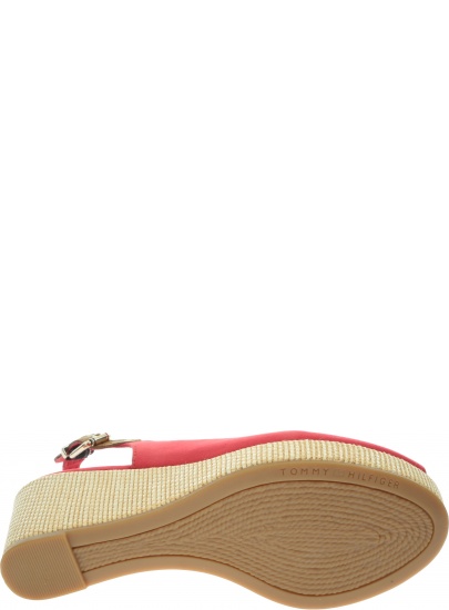 Czerwone Espadryle Damskie TOMMY HILFIGER Iconic Elba Sling Back Wedge