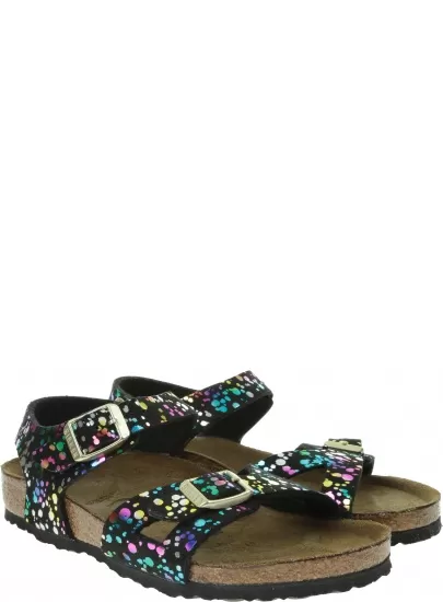 Sandały BIRKENSTOCK Rio Kids 1015989 Confetti Black