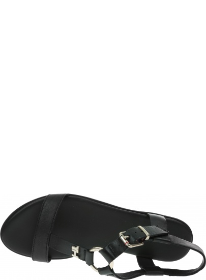 Sandały Damskie TOMMY HILFIGER Feminine Leather Flat Sandal FW0FW04882 BDS
