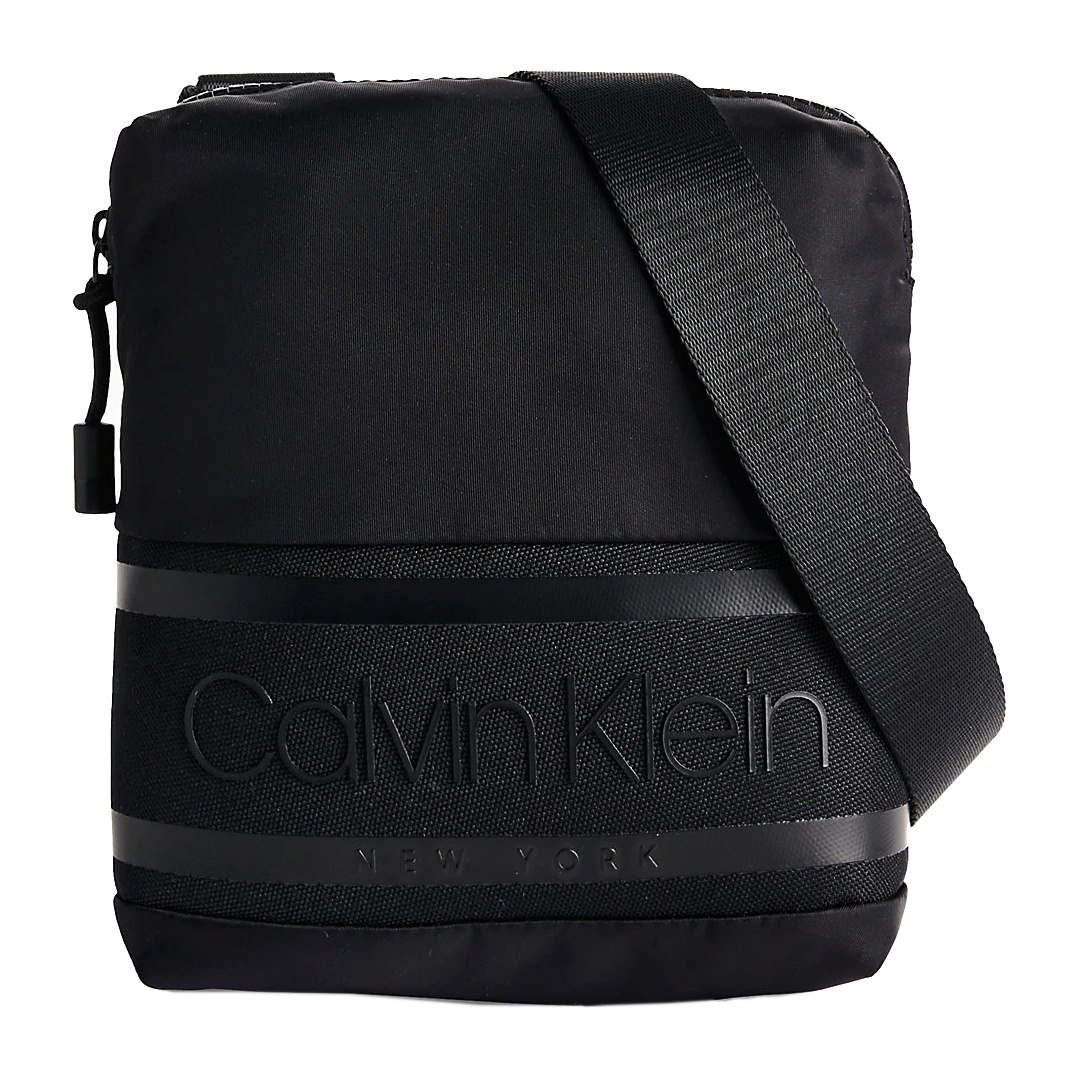 Czarna Listonoszka Saszetka CALVIN KLEIN Striped Logo Mini Re Black