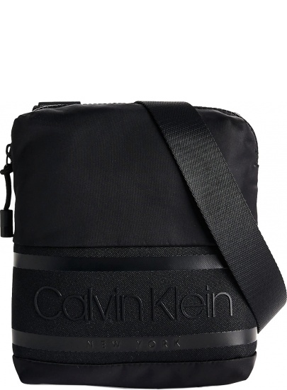 Czarna Listonoszka Saszetka CALVIN KLEIN Striped Logo Mini Re Black