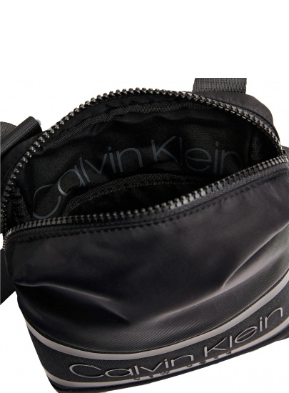 Czarna Listonoszka Saszetka CALVIN KLEIN Striped Logo Mini Re Black