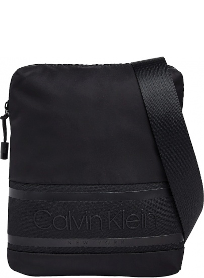 Czarna Listonoszka Saszetka CALVIN KLEIN Striped Logo Flat K50K505378 BAX