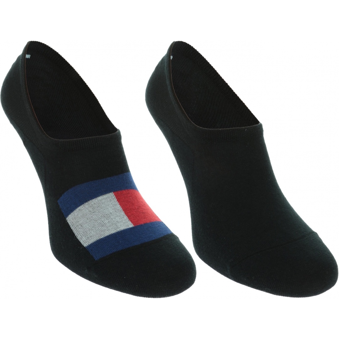 Czarne Skarpetki Stopki 2 pary TOMMY HILFIGER 320208001 200 (2-PAK)