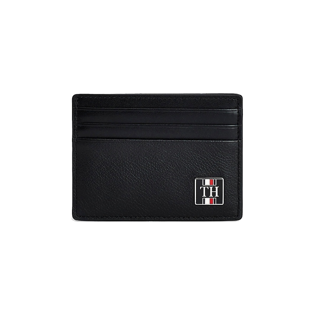 Mały Portfel na Karty TOMMY HILFIGER Th Solid Cc Holder AM0AM05846 BDS