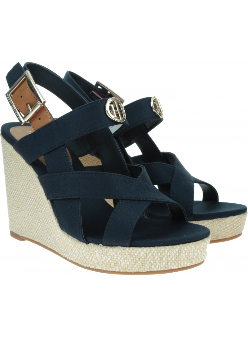 Espadryle Damskie TOMMY HILFIGER Basic Hardware High Wedge Sandal Espadryle Damskie TOMMY HILFIGER Basic Hardware High Wedge Sandal