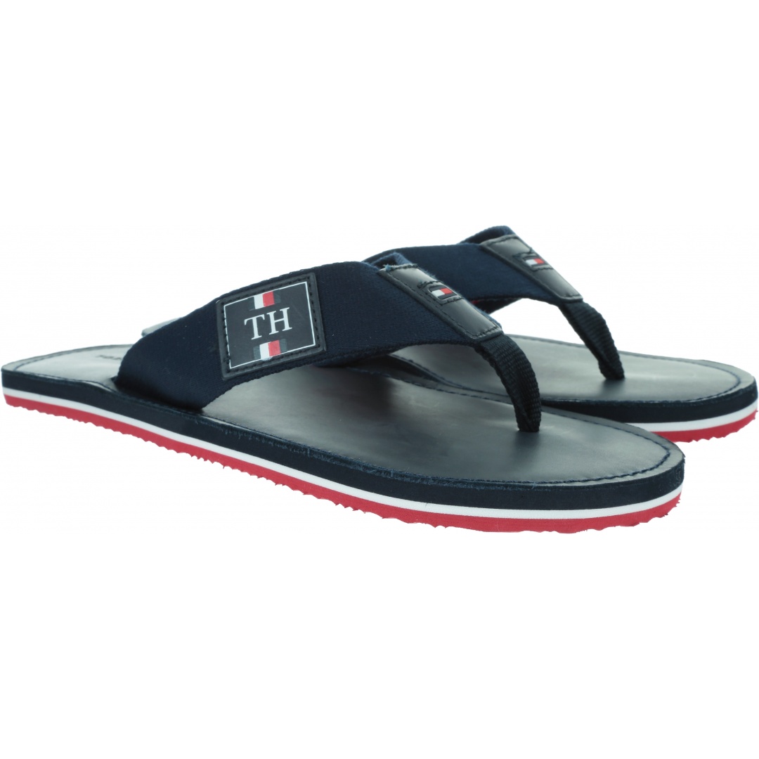 Japonki Męskie TOMMY HILFIGER Elevated Th Leather Beach Sandal FM0FM02692
