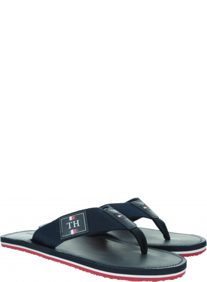 Japonki Męskie TOMMY HILFIGER Elevated Th Leather Beach Sandal FM0FM02692