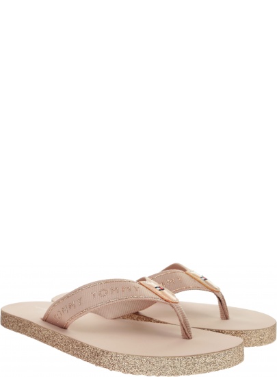 Japonki Damskie TOMMY HILFIGER Tommy Glitter Flat Beach Sandal FW0FW04804