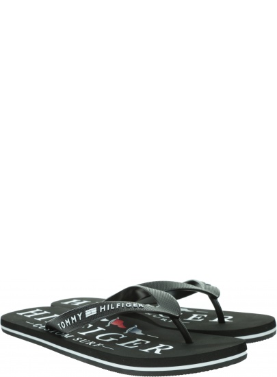 Japonki Męskie TOMMY HILFIGER Nautical Print Beach Sandal FM0FM02699 BDS