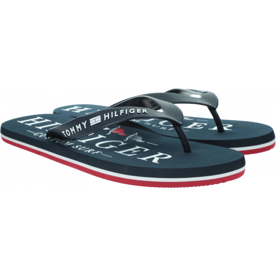 Japonki Męskie TOMMY HILFIGER Nautical Print Beach Sandal FM0FM02699 DW5