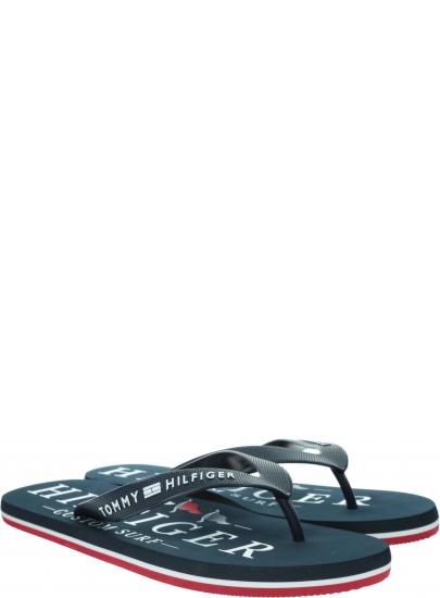 Japonki Męskie TOMMY HILFIGER Nautical Print Beach Sandal FM0FM02699 DW5