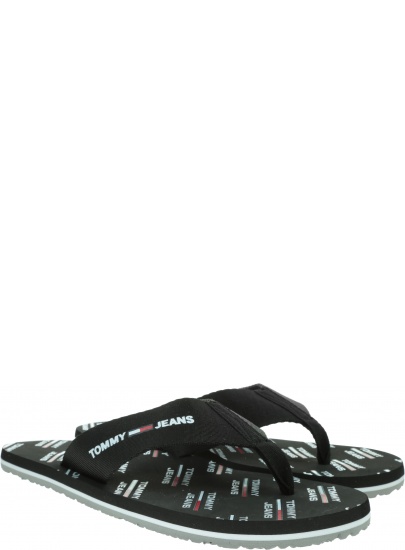 Japonki Męskie TOMMY HILFIGER Tommy Jeans Print Beach Sandal EM0EM00451 BDS