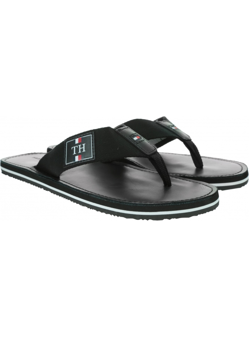 Japonki Męskie TOMMY HILFIGER Elevated Th Leather Beach Sandal FM0FM02692