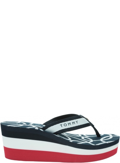 Japonki Damskie TOMMY HILFIGER Nautical High Wedge Beach Sandal FW0FW04806