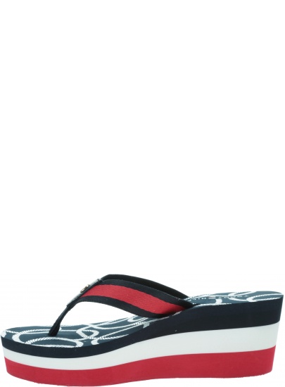 Japonki Damskie TOMMY HILFIGER Nautical High Wedge Beach Sandal FW0FW04806
