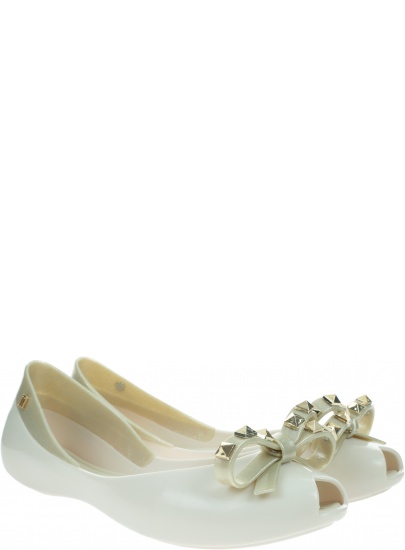 Cieliste Balerinki MELISSA Queen VIII Ad 32897 01664 Beige/White