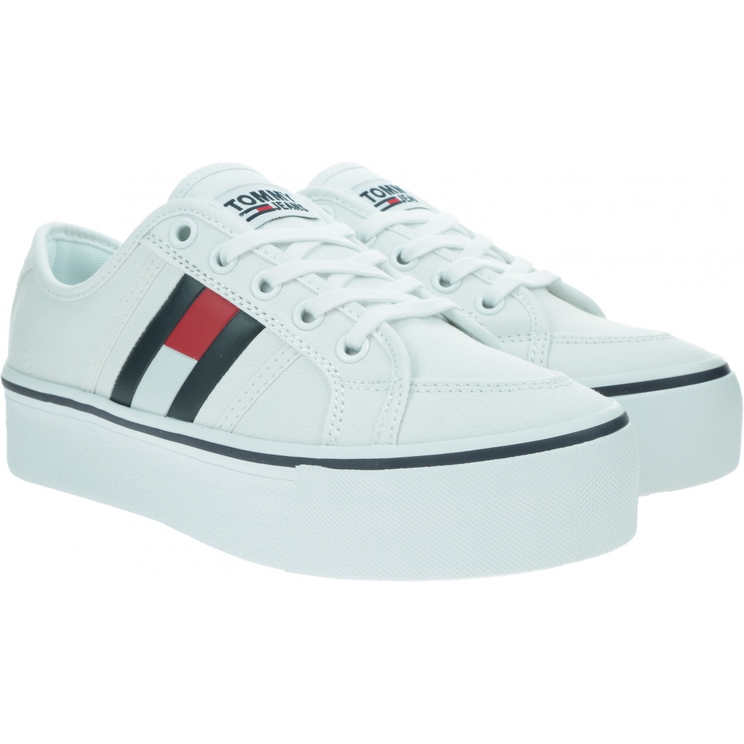 Sneakersy Damskie TOMMY JEANS Flatform Flag Sneaker EN0EN00944 YBR