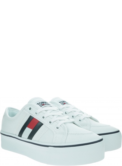 Sneakersy Damskie TOMMY JEANS Flatform Flag Sneaker EN0EN00944 YBR
