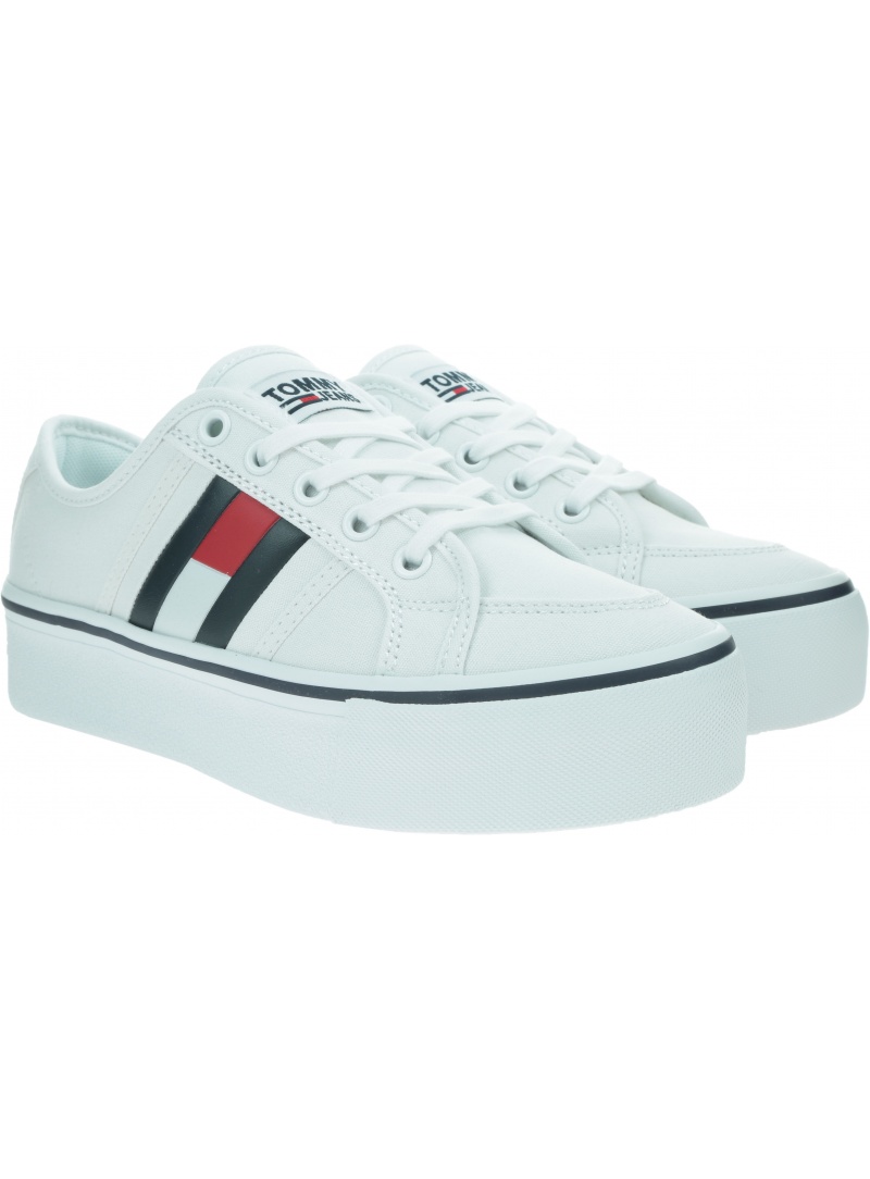 Sneakersy Damskie TOMMY JEANS Flatform Flag Sneaker EN0EN00944 YBR