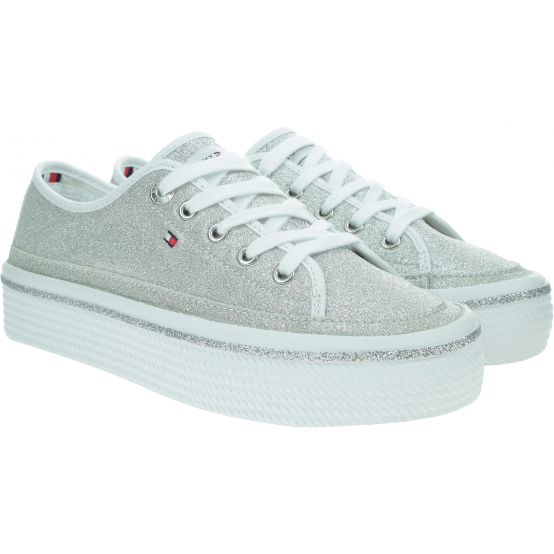 Sneakersy Damskie TOMMY HILFIGER Dressy Glitter Flatform Sneaker