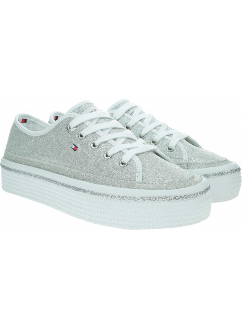 Sneakersy Damskie TOMMY HILFIGER Dressy Glitter Flatform Sneaker