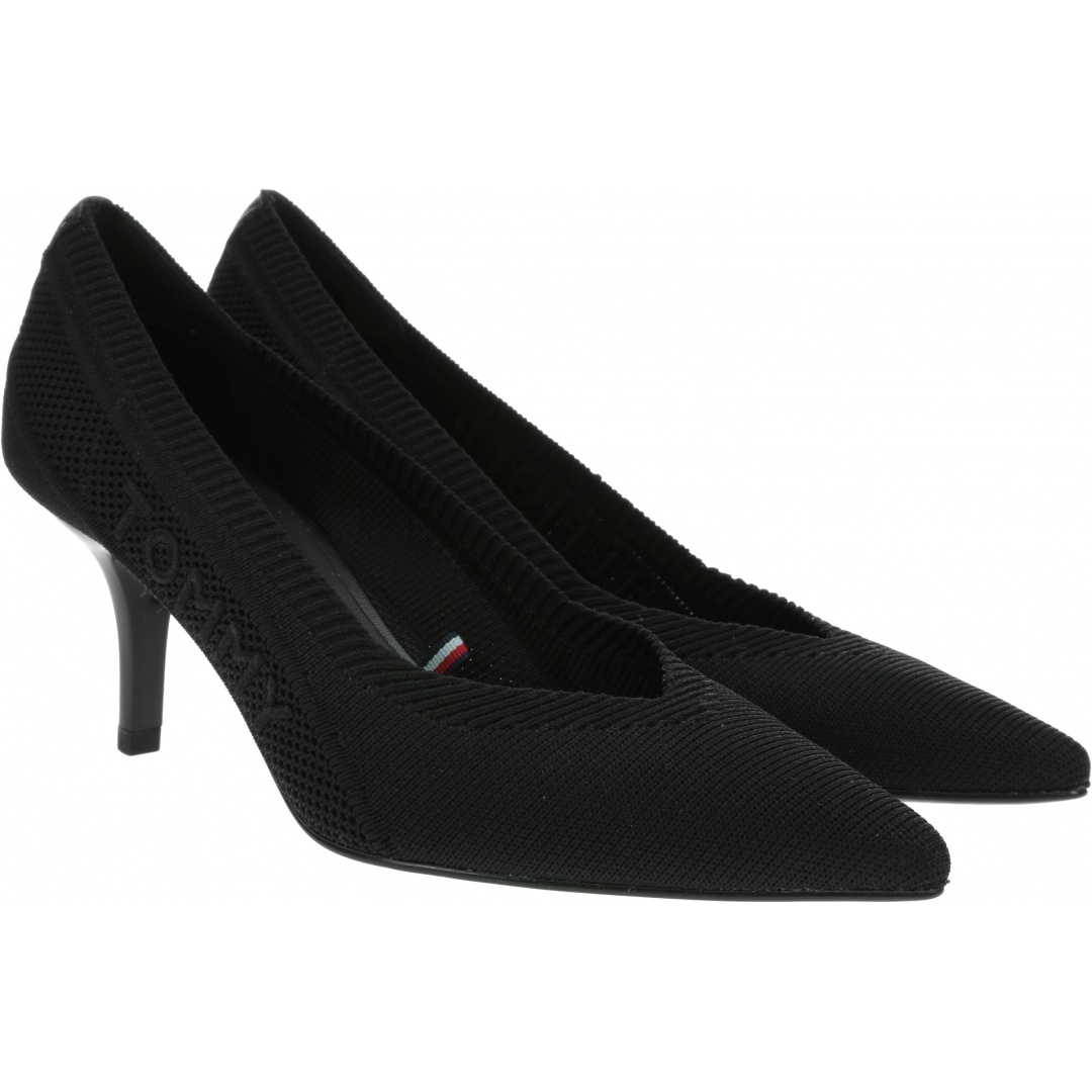 Szpilki Damskie TOMMY HILFIGER Tommy Knit Mid Heel Pump FW0FW04976 BDS