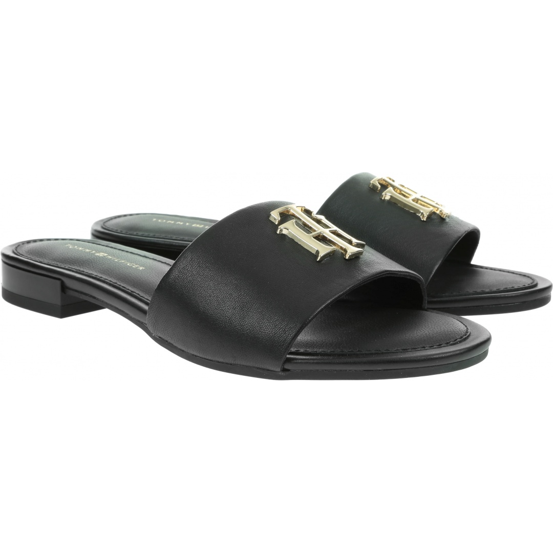 Klapki Damskie TOMMY HILFIGER Th Hardware Flat Mule FW0FW05020 BDS