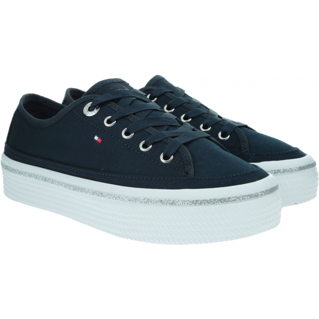 Sneakersy Damskie TOMMY HILFIGER Glitter Detail Flatform Sneaker