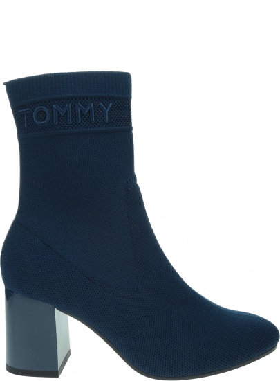Botki Damskie TOMMY HILFIGER Tommy Knit Mid Heel Boot FW0FW04974 DB9