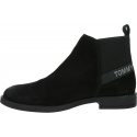 Czarne Botki TOMMY JEANS Essential Suede Chelsea Boot EN0EN01148 BDS