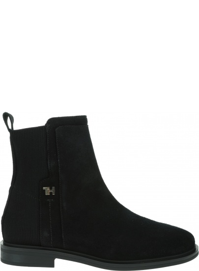 Czarne Botki TOMMY HILFIGER Essential Flat Boot FW0FW05193 BDS