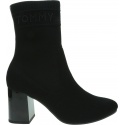 Czarne Botki TOMMY HILFIGER Tommy Knit Mid Heel Boot FW0FW04974 BDS