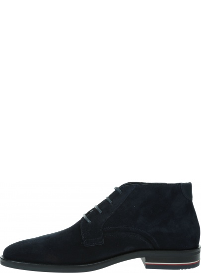 Granatowe Trzewiki TOMMY HILFIGER Signature Hilfiger Suede Boot FM0FM03111