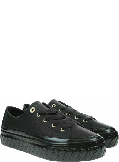 Skórzane Trampki TOMMY HILFIGER Shiny Flatform Vulc Sneaker FW0FW05221 BDS