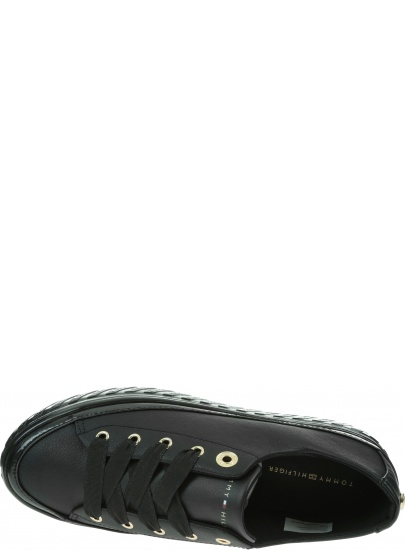 Skórzane Trampki TOMMY HILFIGER Shiny Flatform Vulc Sneaker FW0FW05221 BDS
