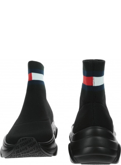 Botki Sneakersy Skarpeta TOMMY JEANS Flat Sock Boot EN0EN01163 BDS
