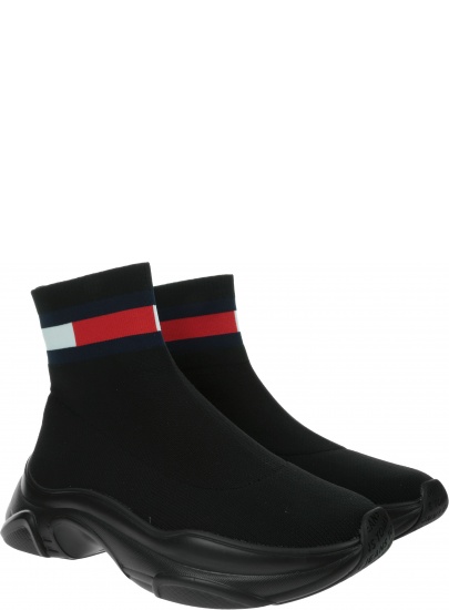 Botki Sneakersy Skarpeta TOMMY JEANS Flat Sock Boot EN0EN01163 BDS